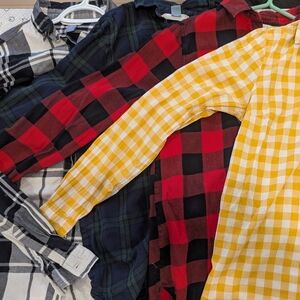 Set Of 4 Plaid Cotton Shirts From Old Navy